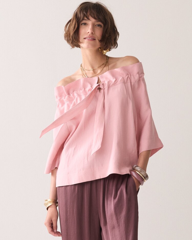 Summum Woman Top modal linen blend rose quartz Summum Woman