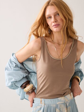 Summum Woman Top basics dark clay