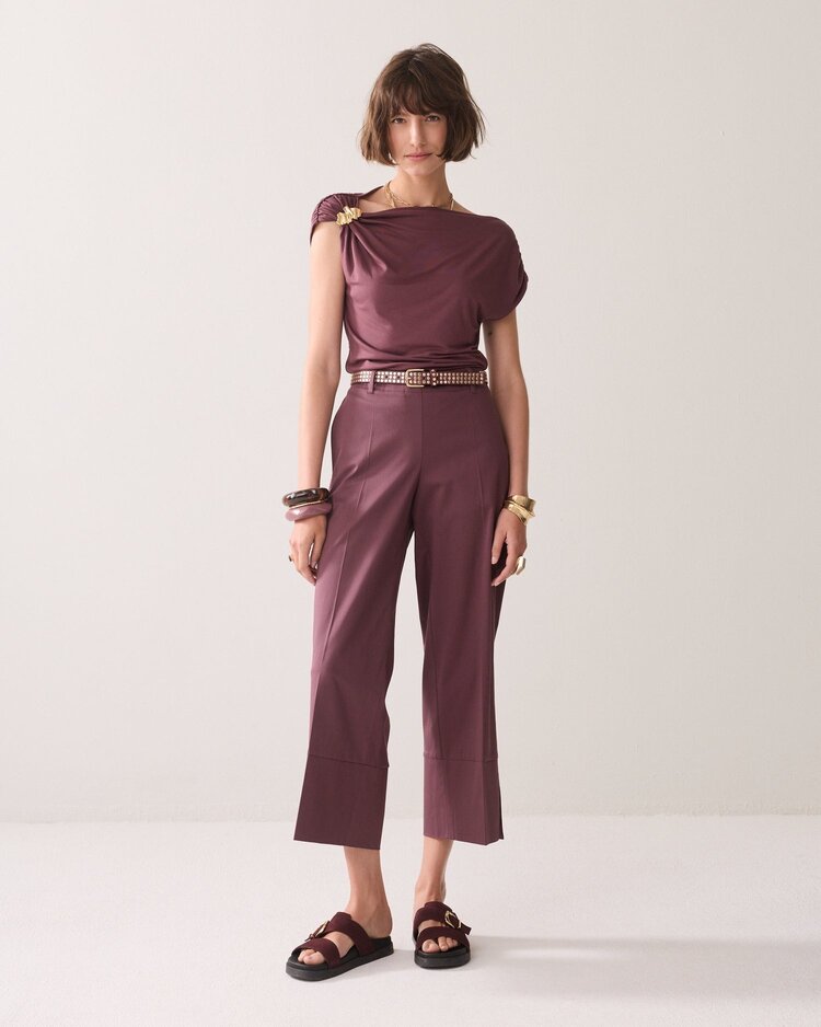 Summum Woman Trousers cotton stretch deep fig Summum Woman