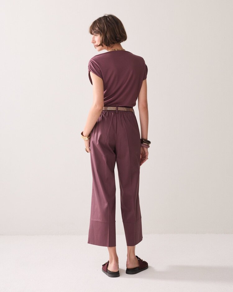 Summum Woman Trousers cotton stretch deep fig Summum Woman