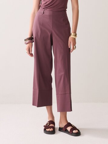 Summum Woman Trousers cotton stretch deep fig