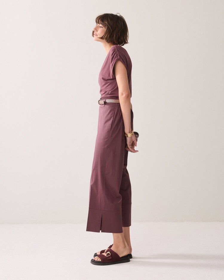 Summum Woman Trousers cotton stretch deep fig Summum Woman