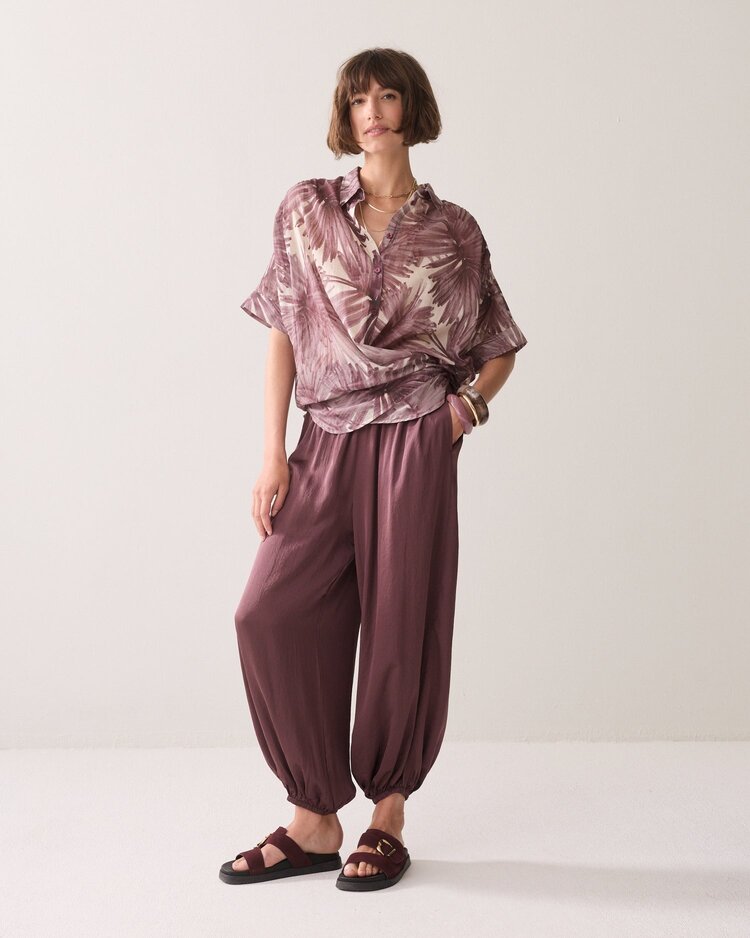 Summum Woman Blouse flowers all over deep fig Summum Woman
