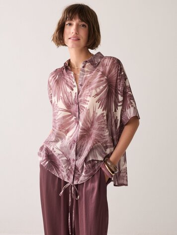Summum Woman Blouse flowers all over deep fig