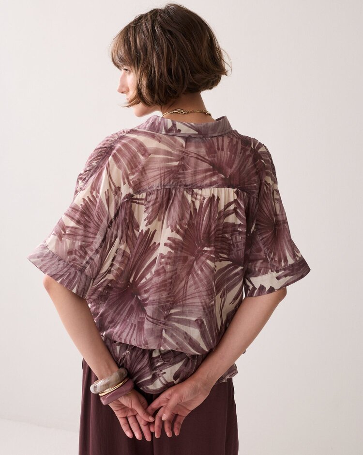 Summum Woman Blouse flowers all over deep fig Summum Woman