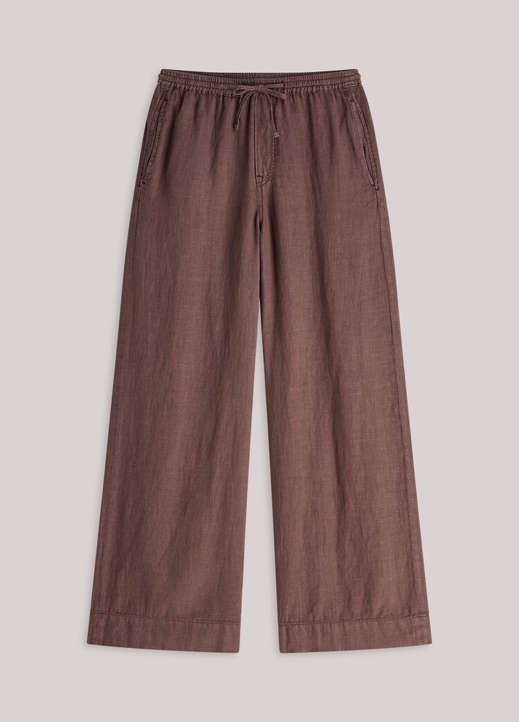 Summum Woman Wideleg pant light linen deep fig Summum Woman