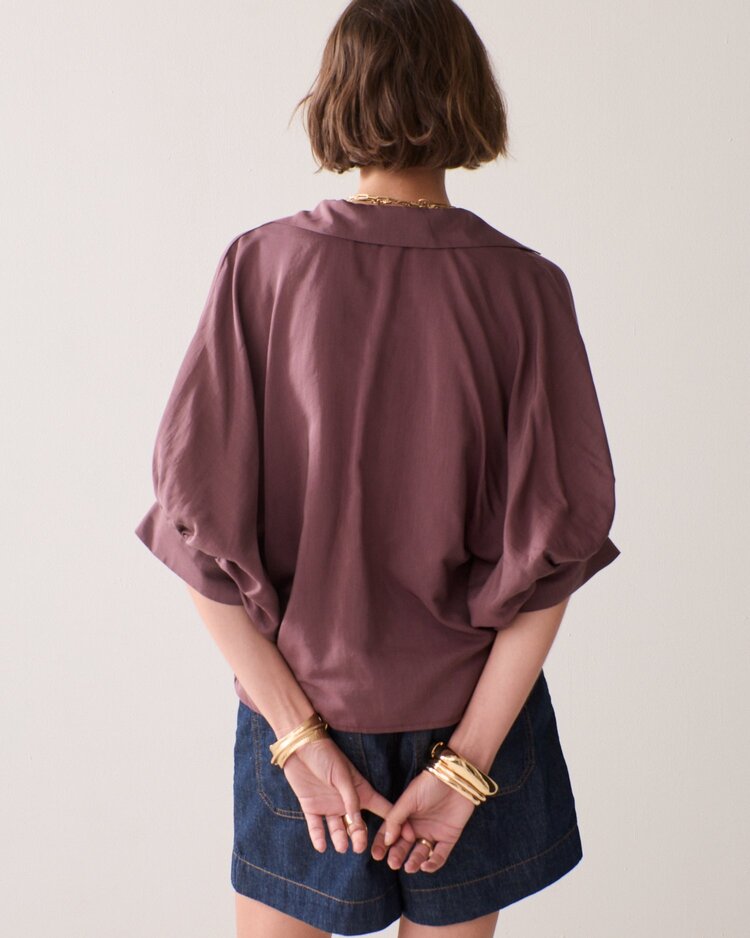 Summum Woman Blouse batsleeves viscose cotton deep fig Summum Woman