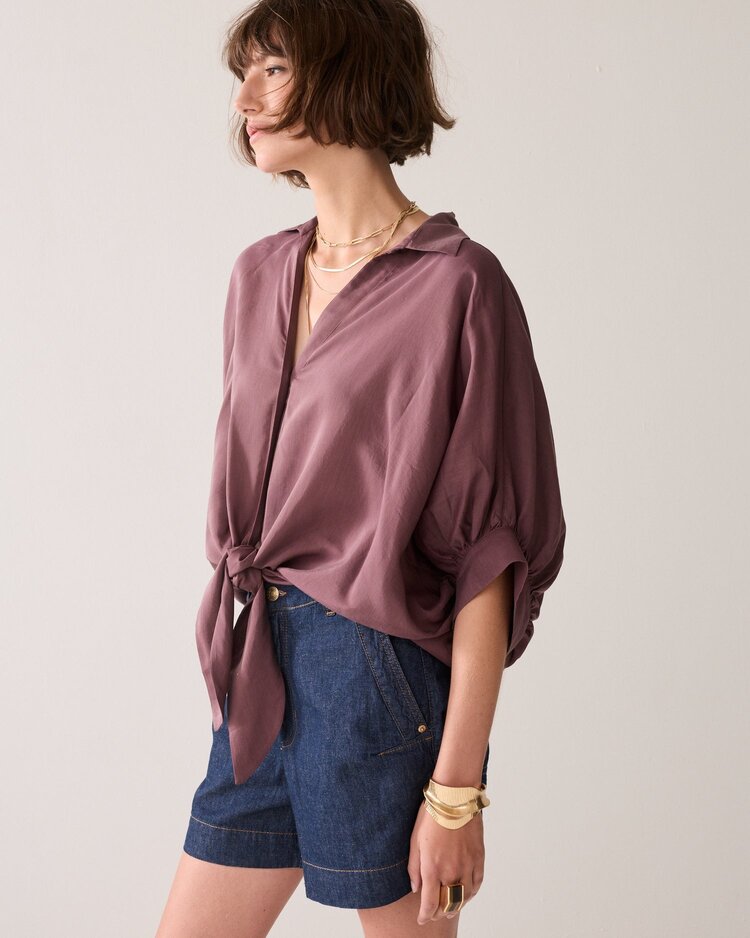 Summum Woman Blouse batsleeves viscose cotton deep fig Summum Woman