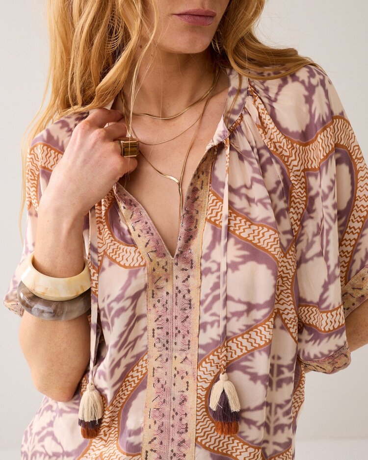 Summum Woman Top art deco print multicolour Summum Woman