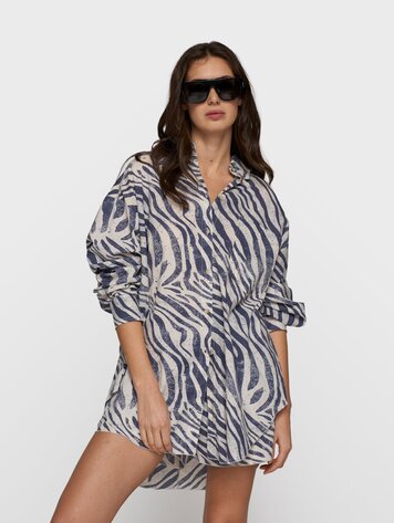 10DAYS Blouse zebra voile light vanilla