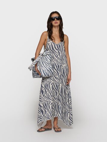 10DAYS Strappy dress zebra light vanilla