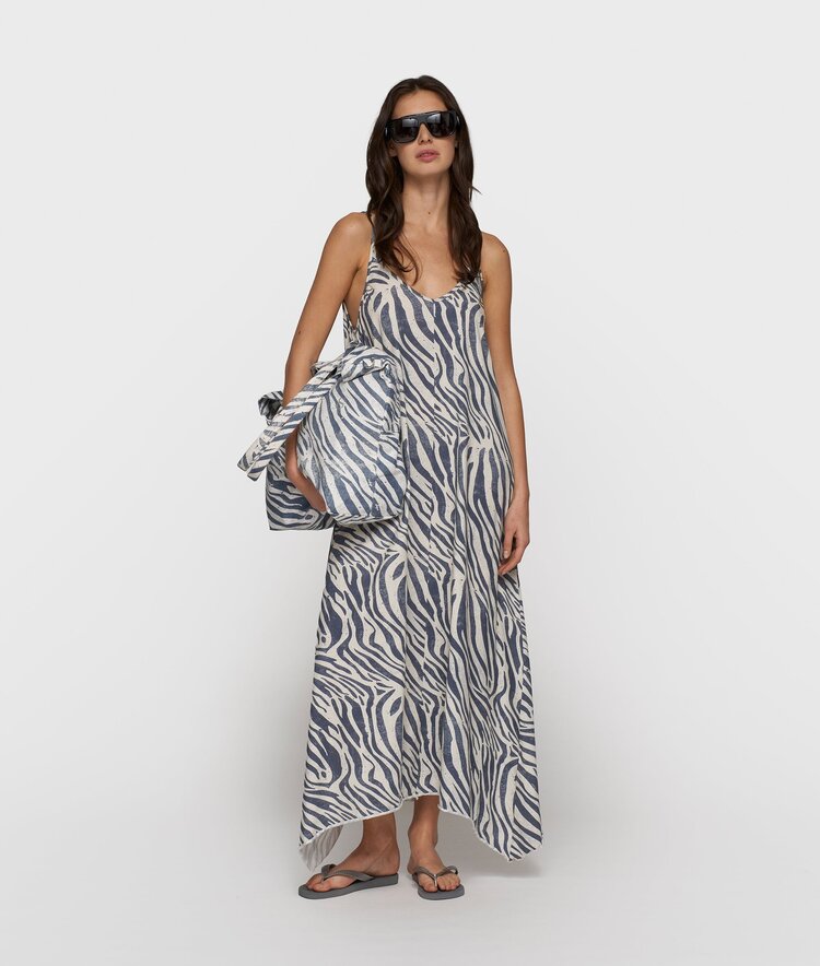 10DAYS Strappy dress zebra light vanilla 10Days