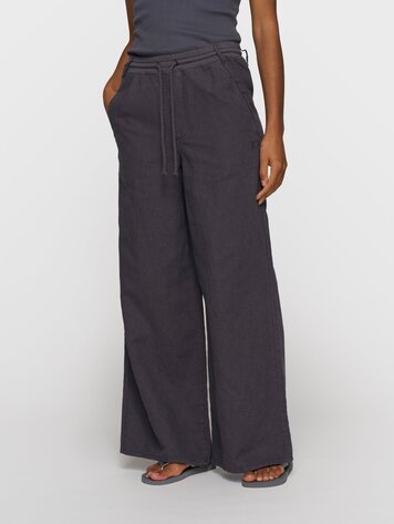 10DAYS Cotton linen pants steel blue