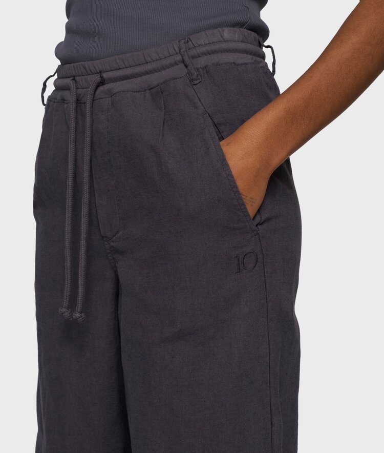 10DAYS Cotton linen pants steel blue 10Days