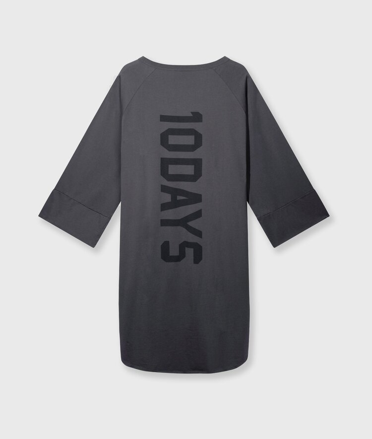 10DAYS Jersey logo dress steel blue 10Days