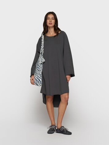 10DAYS Jersey logo dress steel blue