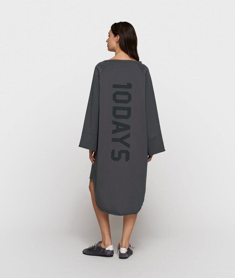 10DAYS Jersey logo dress steel blue 10Days