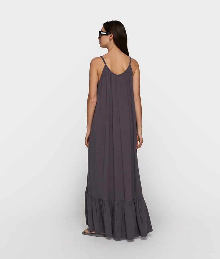 10DAYS Maxi dress slub jersey steel blue 10Days