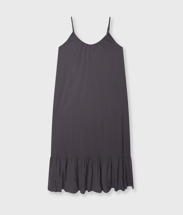 10DAYS Maxi dress slub jersey steel blue 10Days