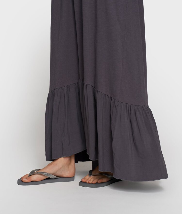 10DAYS Maxi dress slub jersey steel blue 10Days