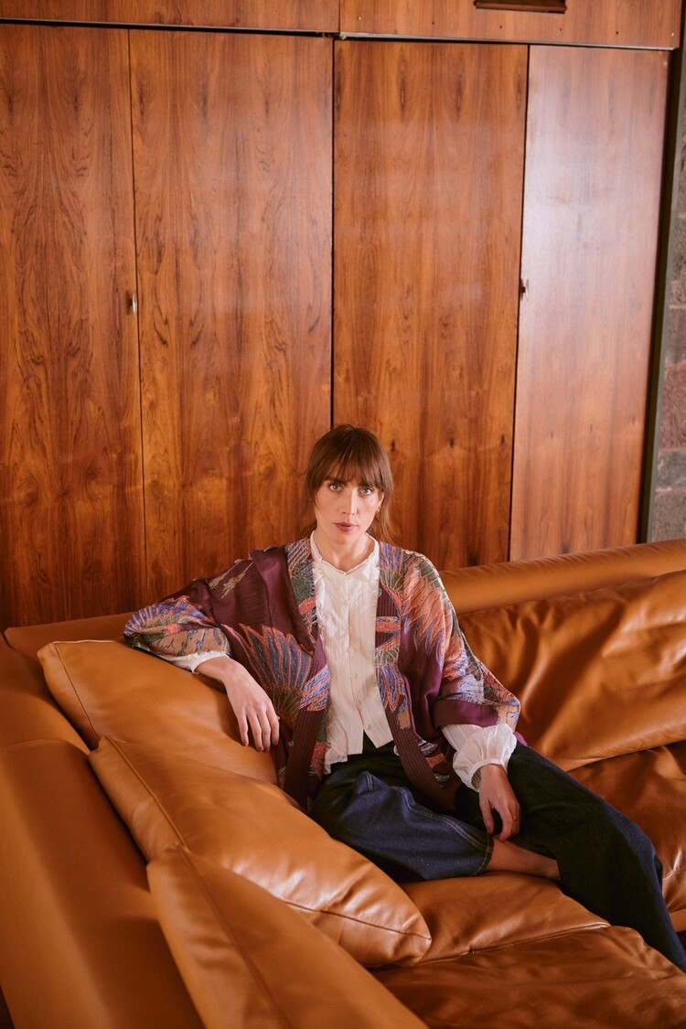 One Hundred Stars Kimono Crane Plum One Hundred Stars