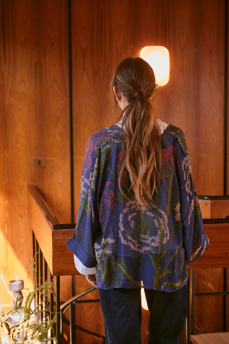 One Hundred Stars Kimono Parsley Seed Navy One Hundred Stars