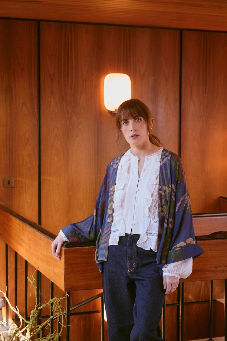One Hundred Stars Kimono Parsley Seed Navy One Hundred Stars