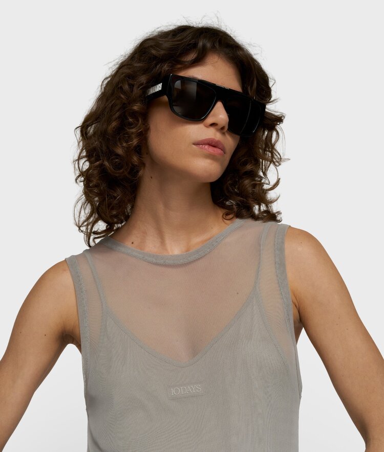 10DAYS Mesh dress fog 10Days