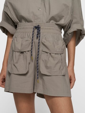 10DAYS Crinkle utility shorts fog
