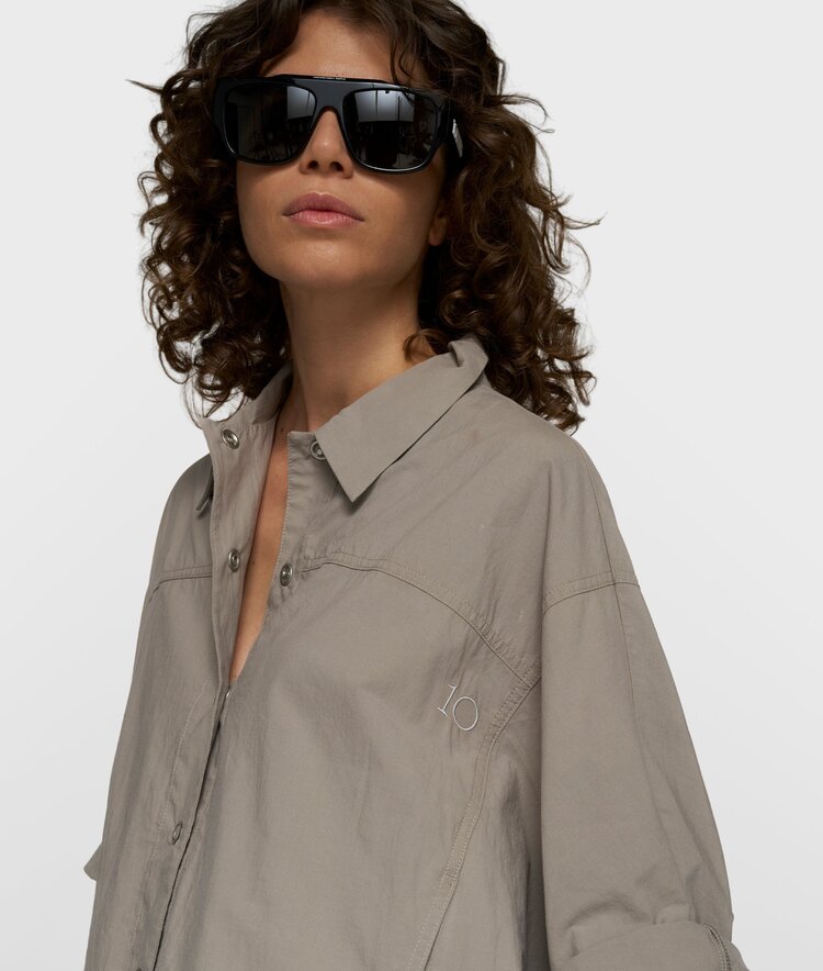 10DAYS Wide crinkle jacket fog 10Days