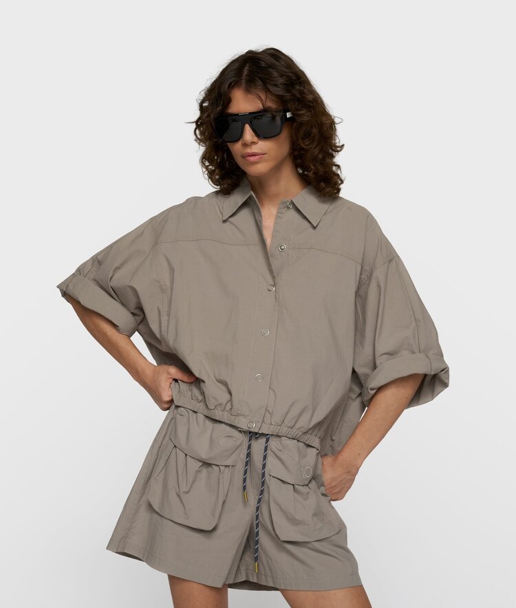 10DAYS Wide crinkle jacket fog 10Days