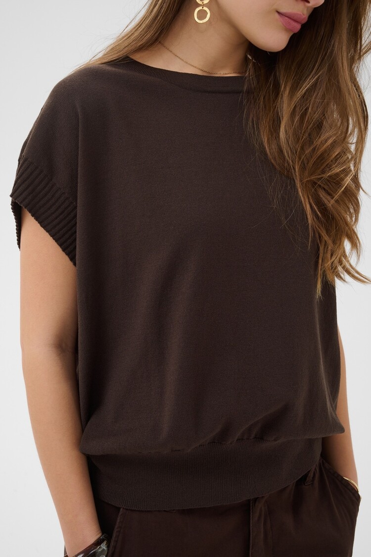 Cream CRDela knit slipover java Cream