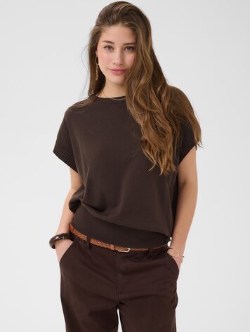 Cream Dela knit slipover java