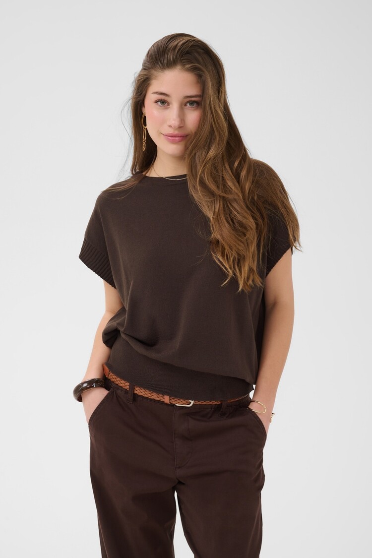 Cream CRDela knit slipover java Cream