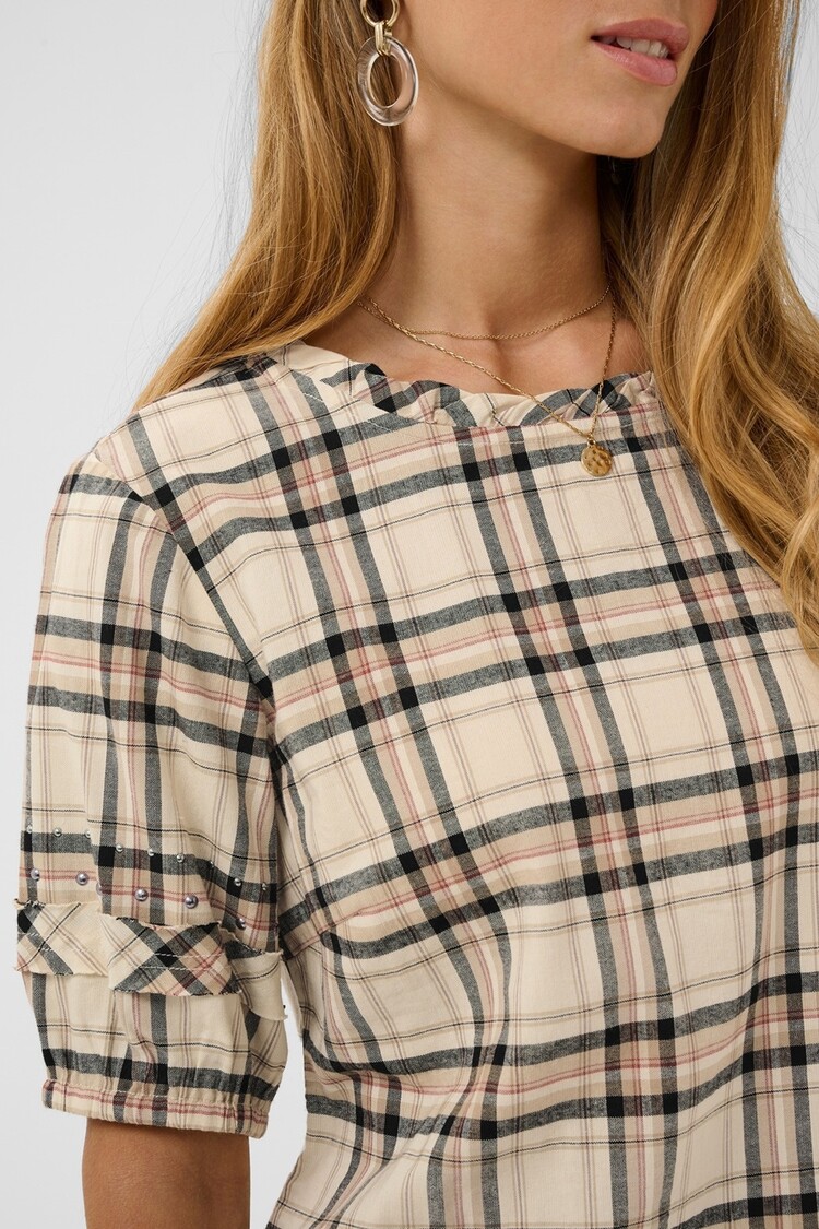 Cream CRUma blouse bleached check Cream