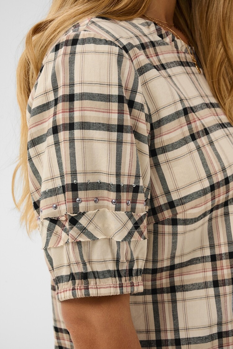 Cream CRUma blouse bleached check Cream