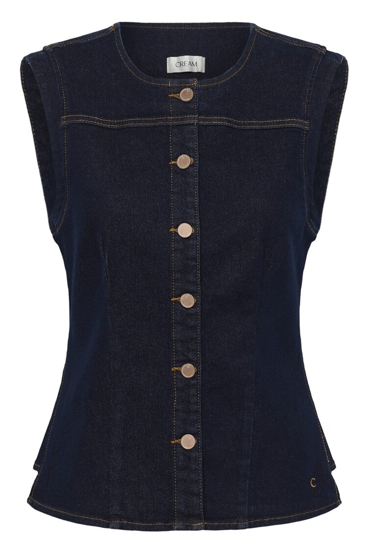 Cream CRDamy denim waistcoat cape breton rinse blue Cream