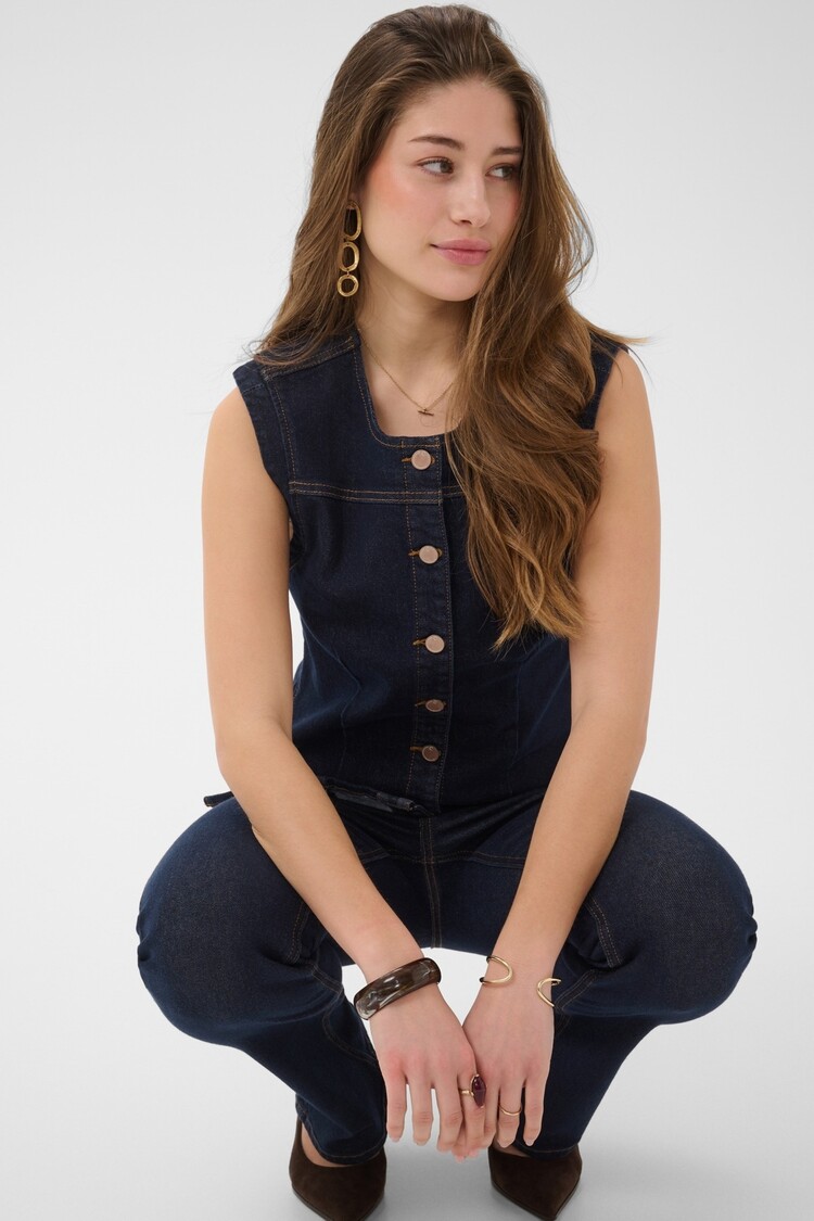 Cream CRDamy denim waistcoat cape breton rinse blue Cream
