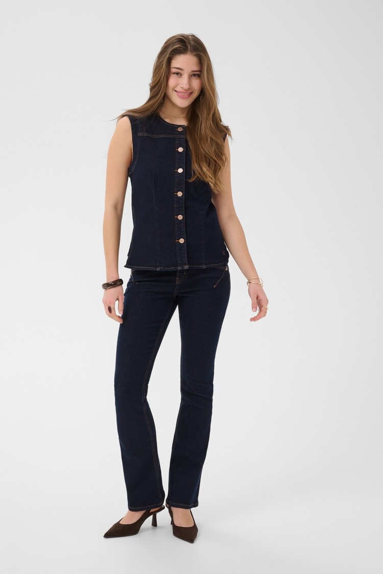 Cream CRDamy denim waistcoat cape breton rinse blue Cream
