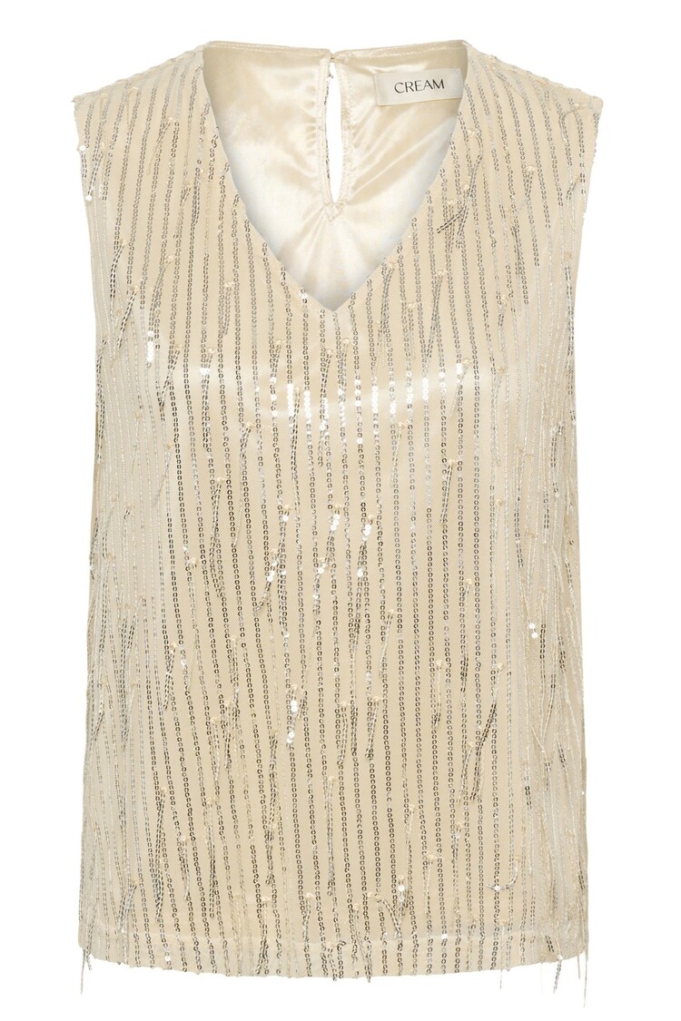 Cream CRClei sequin blouse champagne silver Cream