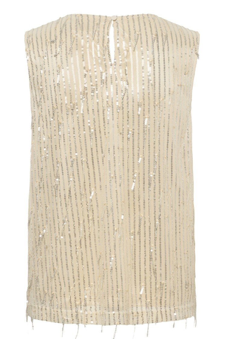 Cream CRClei sequin blouse champagne silver Cream