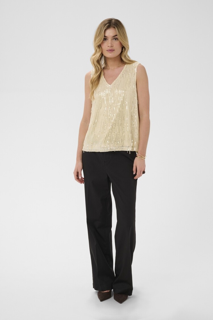 Cream CRClei sequin blouse champagne silver Cream