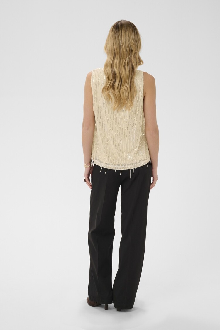 Cream CRClei sequin blouse champagne silver Cream