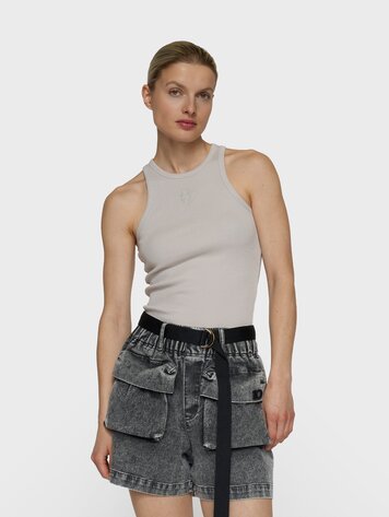 10DAYS Tank top rib stone