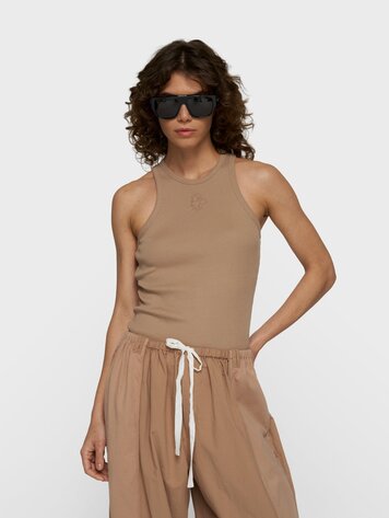 10DAYS Tank top rib light fudge