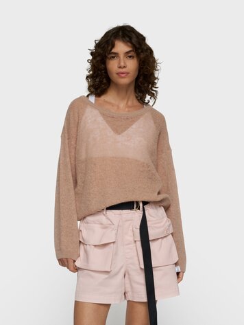 10DAYS Thin knit sweater light fudge