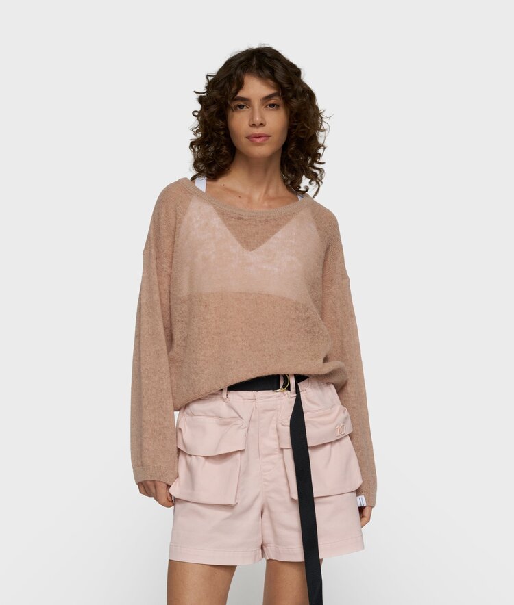 10DAYS Thin knit sweater light fudge 10Days