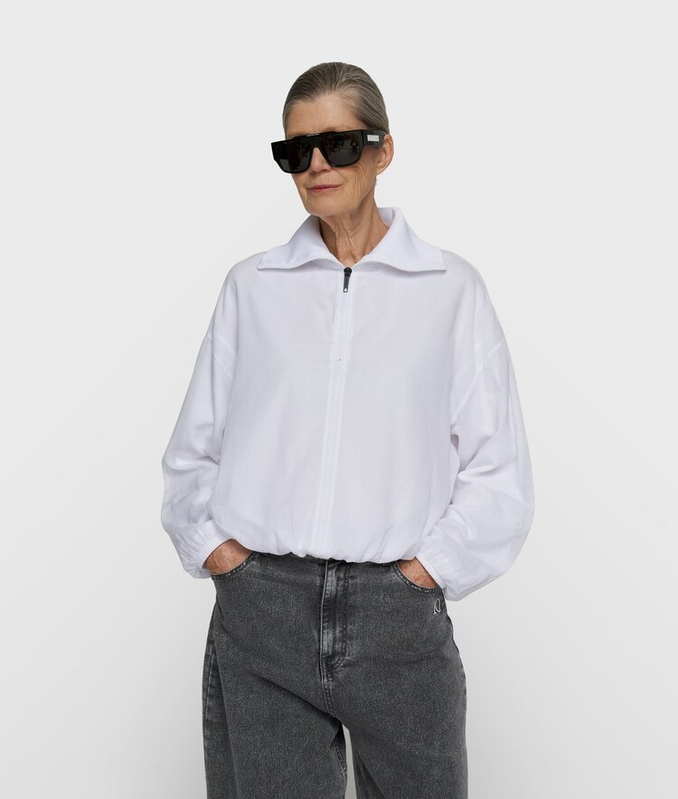 10DAYS Half zip balloon top white 10Days