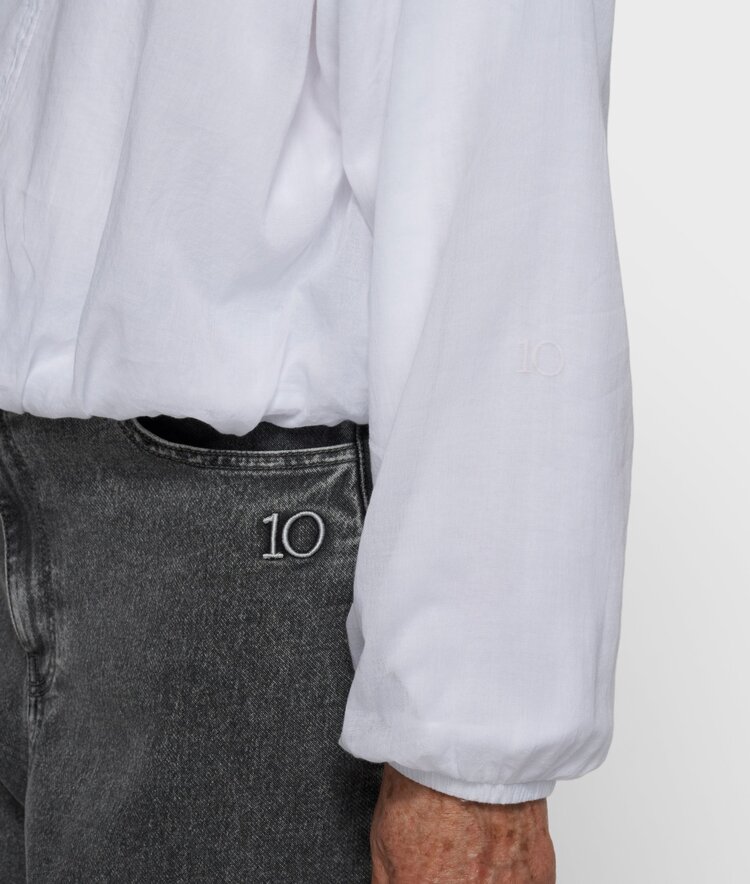 10DAYS Half zip balloon top white 10Days