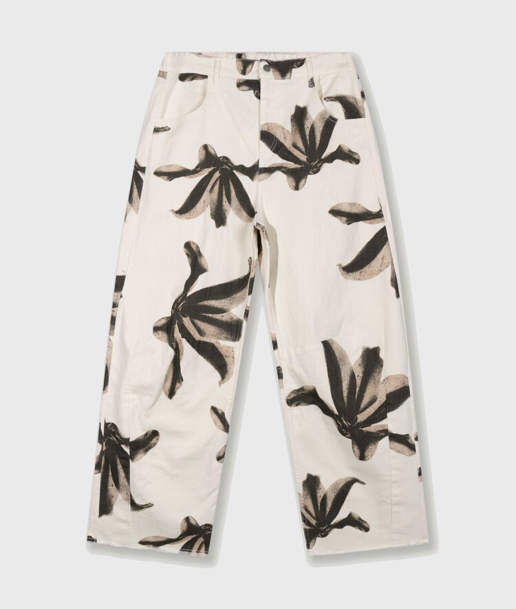 10DAYS Western pants flower ecru 10Days